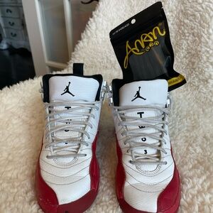 Air Jordan White and Red Sneakers